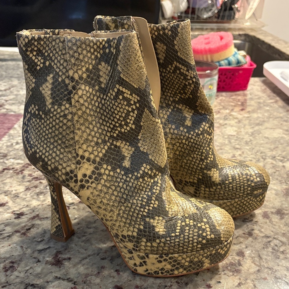 Sam Edelman Python Print Heeled Boots - image 1